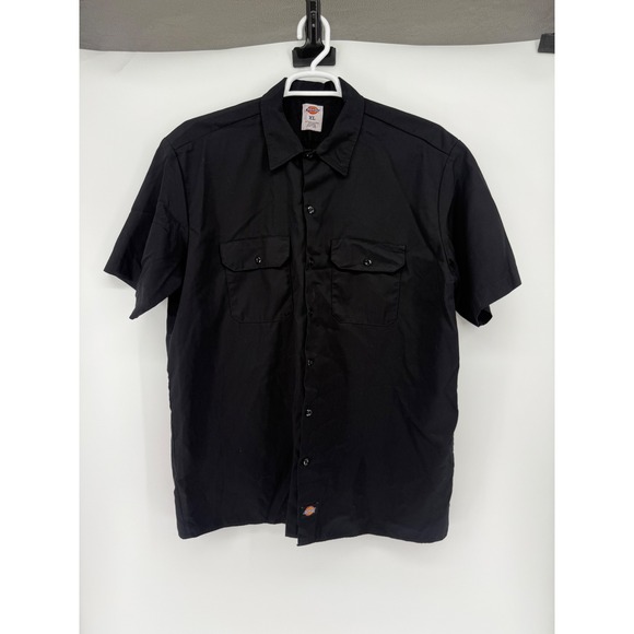 Dickies Mens XL Black Short Sleeve Work Shirt Uniform Button Up Casual - Picture 1 of 4